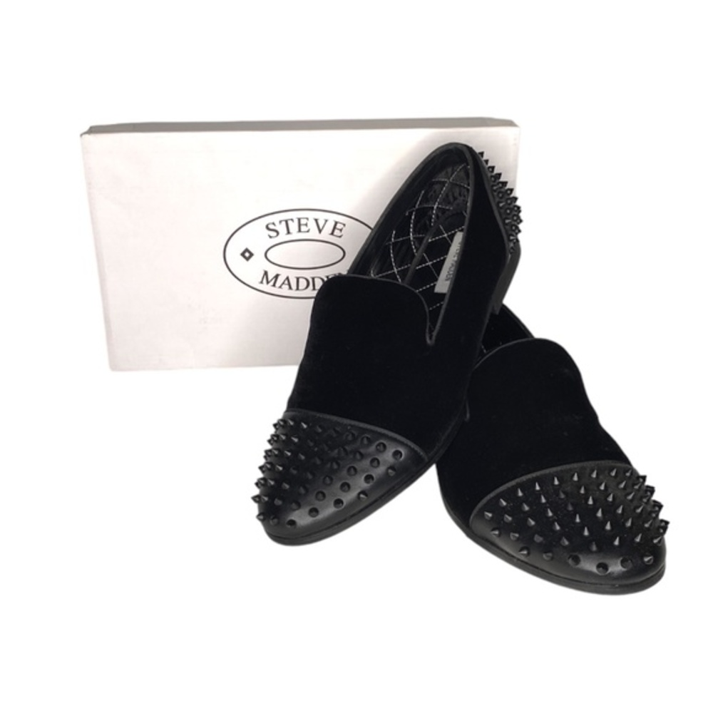 Steve Madden Cachet Venetian Cap Toe Spiked Loafer (Size: 13, Color: Black)